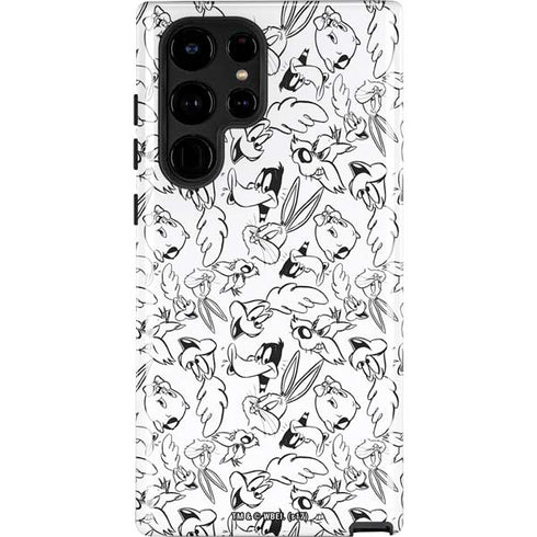 Looney Tunes Looney Squad Black and White Grid Galaxy S22 Ultra Pro Case