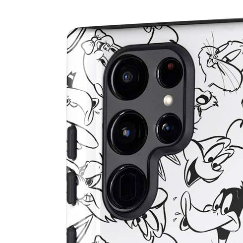 Looney Tunes Looney Squad Black and White Grid Galaxy S22 Ultra Pro Case