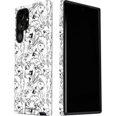 Looney Tunes Looney Squad Black and White Grid Galaxy S22 Ultra Pro Case