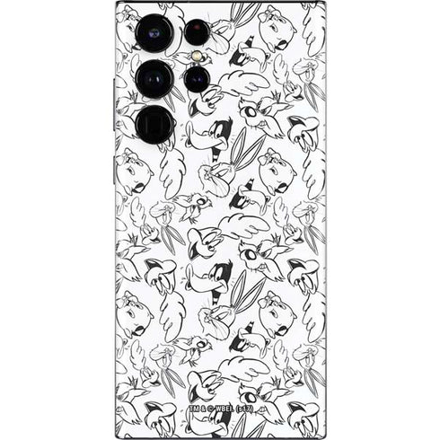 Looney Tunes Looney Squad Black and White Grid Galaxy S22 Ultra Skin