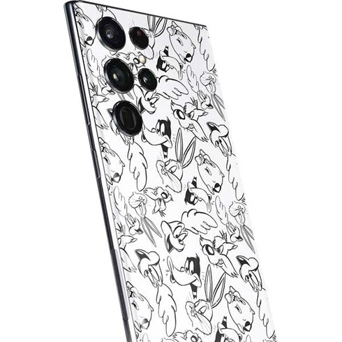 Looney Tunes Looney Squad Black and White Grid Galaxy S22 Ultra Skin