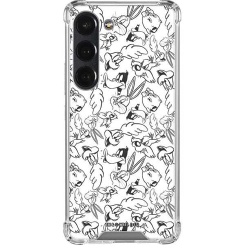 Looney Tunes Looney Squad Black and White Grid Galaxy S23 Clear Case