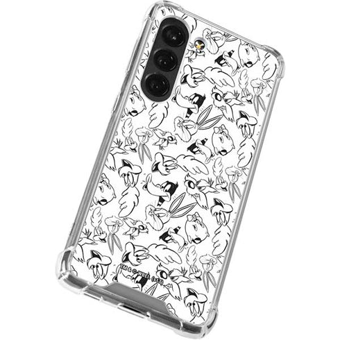 Looney Tunes Looney Squad Black and White Grid Galaxy S23 Clear Case