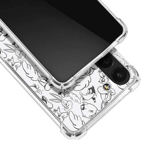 Looney Tunes Looney Squad Black and White Grid Galaxy S23 Clear Case