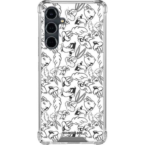 Looney Tunes Looney Squad Black and White Grid Galaxy S23 FE Clear Case