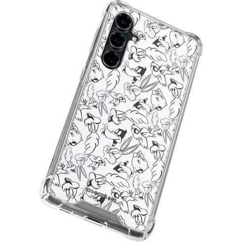 Looney Tunes Looney Squad Black and White Grid Galaxy S23 FE Clear Case