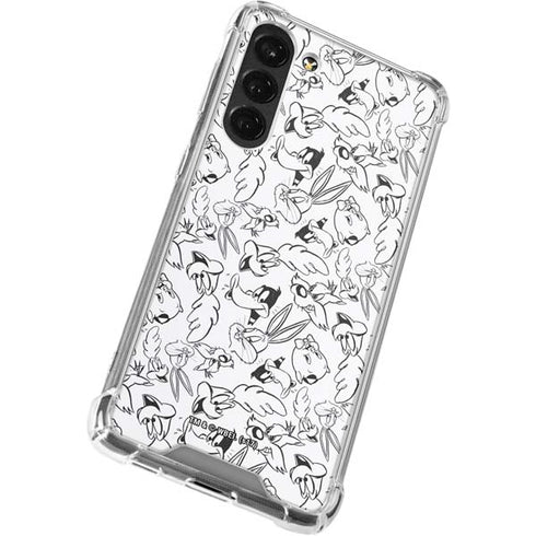 Looney Tunes Looney Squad Black and White Grid Galaxy S23 Plus Clear Case