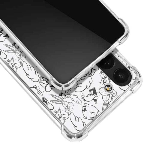 Looney Tunes Looney Squad Black and White Grid Galaxy S23 Plus Clear Case