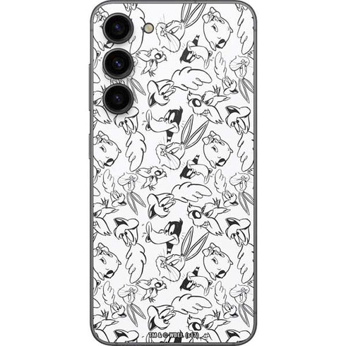 Looney Tunes Looney Squad Black and White Grid Galaxy S23 Plus Skin
