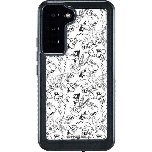 Looney Tunes Looney Squad Black and White Grid Galaxy S23 Plus Waterproof Case