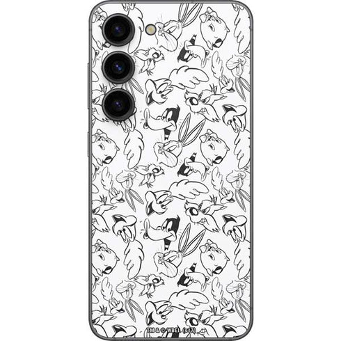 Looney Tunes Looney Squad Black and White Grid Galaxy S23 Skin