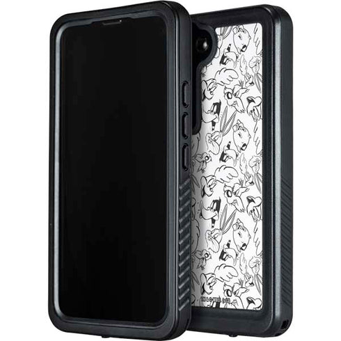Looney Tunes Looney Squad Black and White Grid Galaxy S23 Waterproof Case