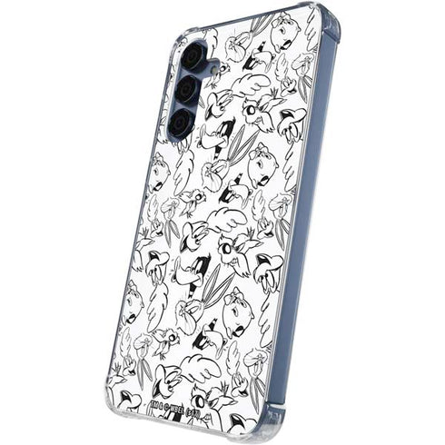 Looney Tunes Looney Squad Black and White Grid Galaxy S24 Clear Case