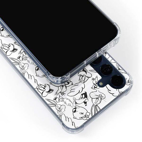 Looney Tunes Looney Squad Black and White Grid Galaxy S24 Clear Case
