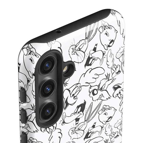 Looney Tunes Looney Squad Black and White Grid Galaxy S24 Impact Case