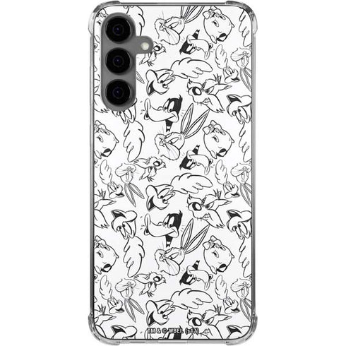 Looney Tunes Looney Squad Black and White Grid Galaxy S24 Plus Clear Case