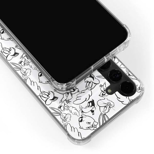 Looney Tunes Looney Squad Black and White Grid Galaxy S24 Plus Clear Case