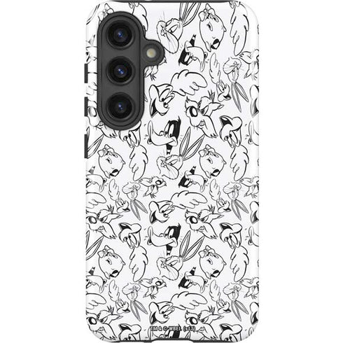 Looney Tunes Looney Squad Black and White Grid Galaxy S24 Plus Impact Case