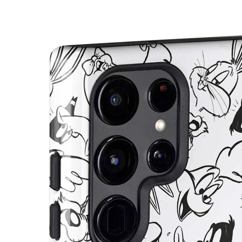 Looney Tunes Looney Squad Black and White Grid Galaxy S24 Ultra Impact Case