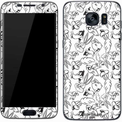 Looney Tunes Looney Squad Black and White Grid Galaxy S7 Skin