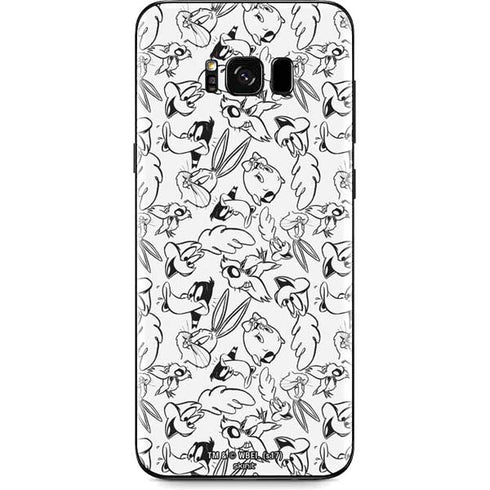 Looney Tunes Looney Squad Black and White Grid Galaxy S8 Plus Skin