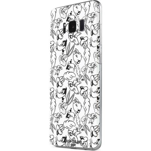 Looney Tunes Looney Squad Black and White Grid Galaxy S8 Plus Skin