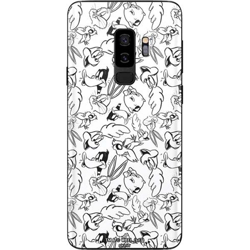 Looney Tunes Looney Squad Black and White Grid Galaxy S9 Plus Skin