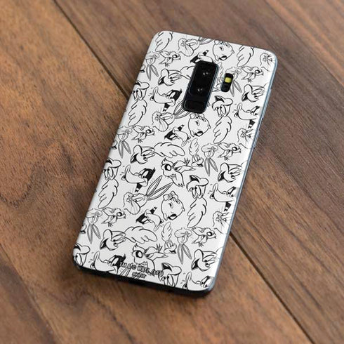 Looney Tunes Looney Squad Black and White Grid Galaxy S9 Plus Skin