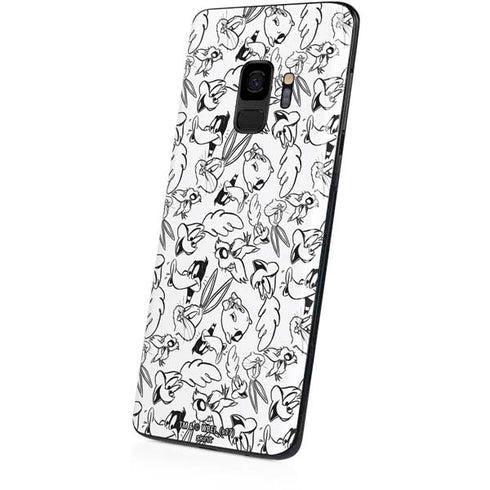 Looney Tunes Looney Squad Black and White Grid Galaxy S9 Skin
