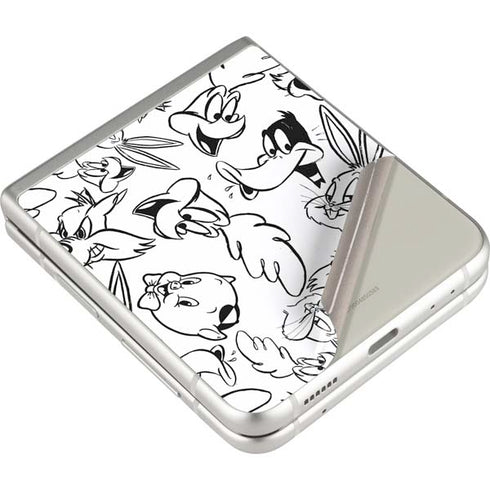 Looney Tunes Looney Squad Black and White Grid Galaxy Z Flip3 5G Skin