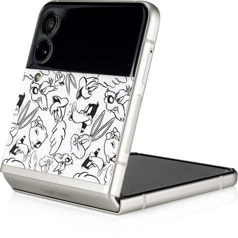 Looney Tunes Looney Squad Black and White Grid Galaxy Z Flip3 5G Skin