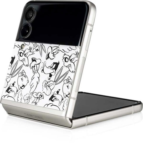 Looney Tunes Looney Squad Black and White Grid Galaxy Z Flip4 5G Skin