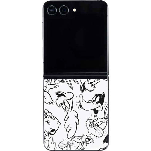 Looney Tunes Looney Squad Black and White Grid Galaxy Z Flip5 5G Skin