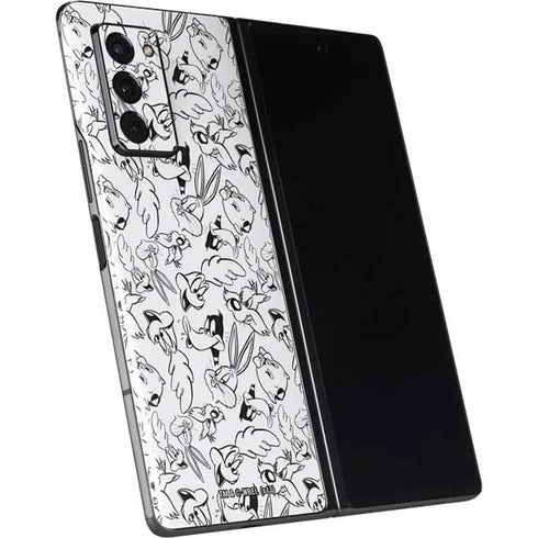 Looney Tunes Looney Squad Black and White Grid Galaxy Z Fold2 5G Skin