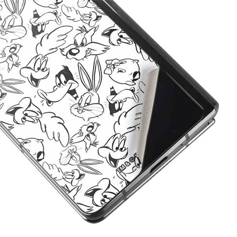 Looney Tunes Looney Squad Black and White Grid Galaxy Z Fold2 5G Skin