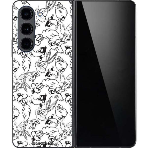 Looney Tunes Looney Squad Black and White Grid Galaxy Z Fold5 5G Skin