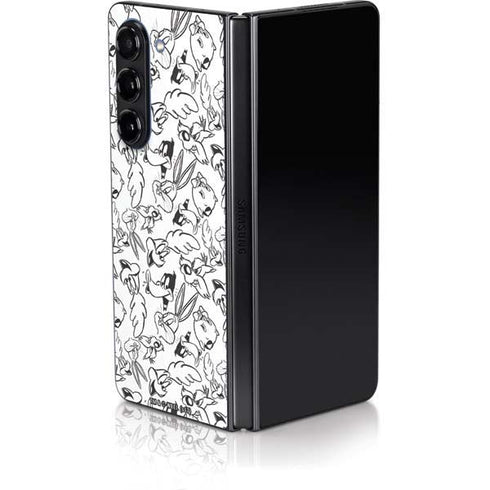 Looney Tunes Looney Squad Black and White Grid Galaxy Z Fold5 5G Skin