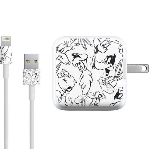 Looney Tunes Looney Squad Black and White Grid iPad Charger (10W USB) Skin
