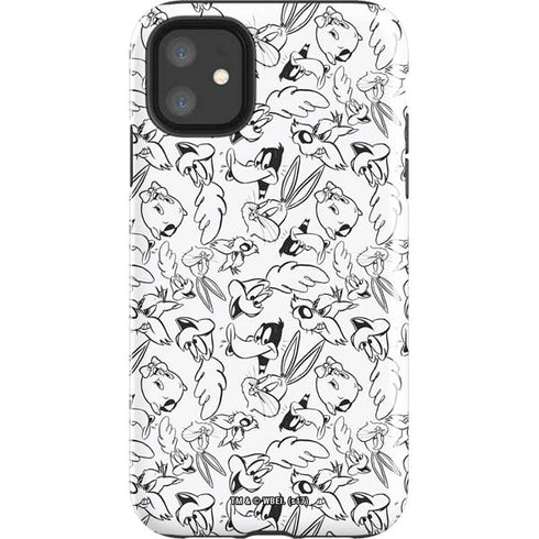 Looney Tunes Looney Squad Black and White Grid iPhone 11 Impact Case