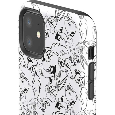 Looney Tunes Looney Squad Black and White Grid iPhone 11 Impact Case