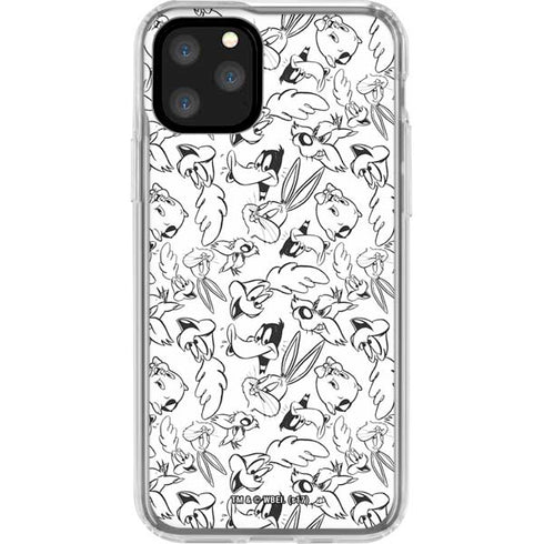 Looney Tunes Looney Squad Black and White Grid iPhone 11 Pro Clear Case