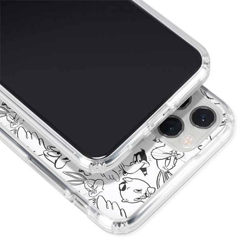 Looney Tunes Looney Squad Black and White Grid iPhone 11 Pro Clear Case
