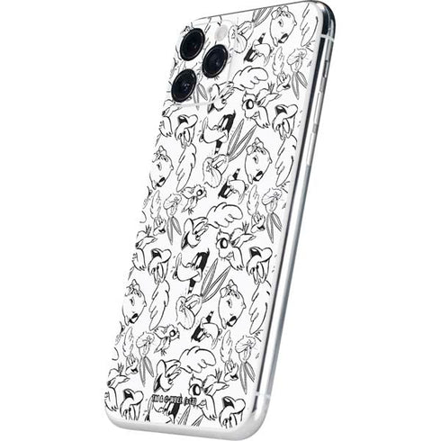 Looney Tunes Looney Squad Black and White Grid iPhone 11 Pro Skin