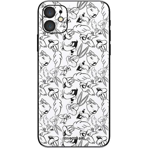 Looney Tunes Looney Squad Black and White Grid iPhone 11 Skin