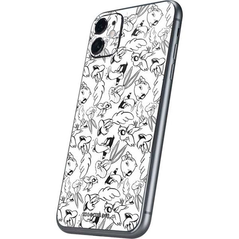 Looney Tunes Looney Squad Black and White Grid iPhone 11 Skin