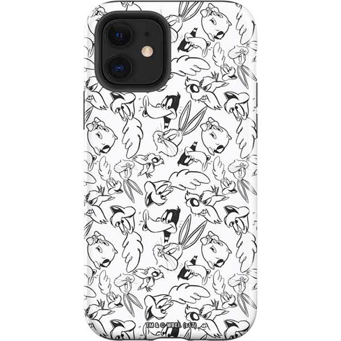 Looney Tunes Looney Squad Black and White Grid iPhone 12 Impact Case