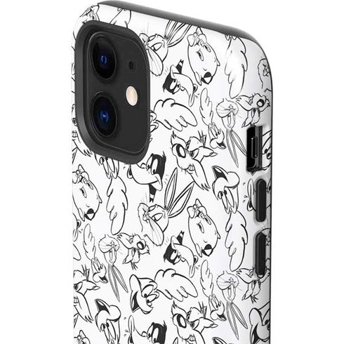 Looney Tunes Looney Squad Black and White Grid iPhone 12 Impact Case