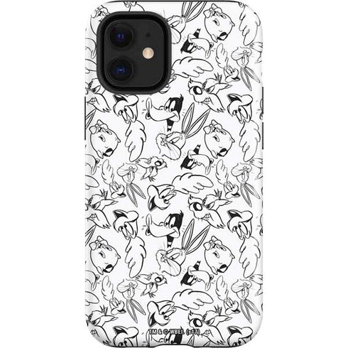 Looney Tunes Looney Squad Black and White Grid iPhone 12 Mini Impact Case