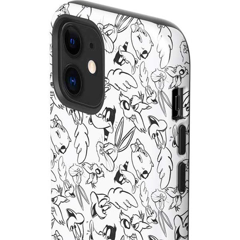 Looney Tunes Looney Squad Black and White Grid iPhone 12 Mini Impact Case