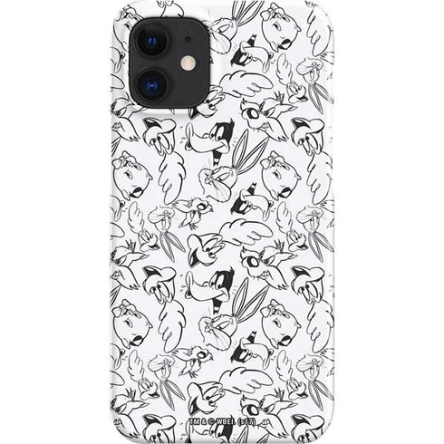 Looney Tunes Looney Squad Black and White Grid iPhone 12 Mini Lite Case